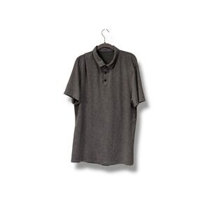 Lululemon Evolution Polo Shirt Mens Gray Stretch Performance Slim Golf Preppy XL